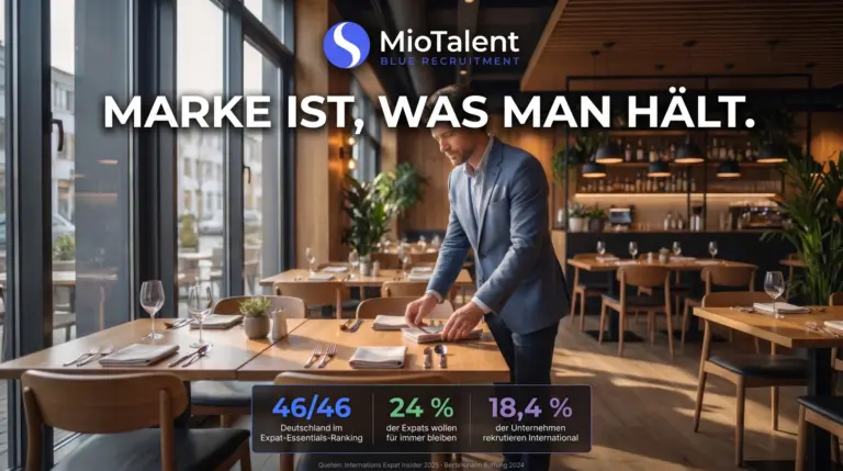 Gastronom richtet vor Öffnung sein Restaurant her — Employer Branding Gastronomie: Marke ist, was man hält. Deutschland Platz 46/46 im Expat-Ranking.
