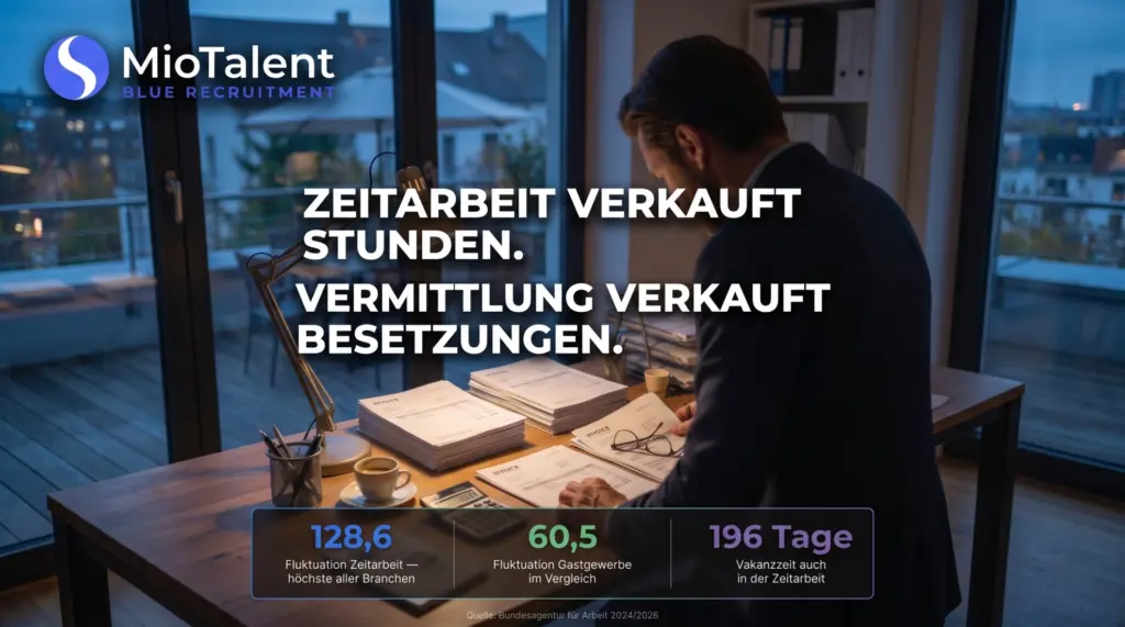 Schreibtisch mit Rechnungen und Taschenrechner — Kosten Zeitarbeit Gastronomie: Zeitarbeit verkauft Stunden, Vermittlung verkauft Besetzungen.