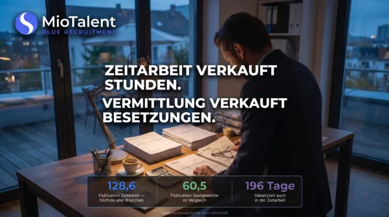 Schreibtisch mit Rechnungen und Taschenrechner — Kosten Zeitarbeit Gastronomie: Zeitarbeit verkauft Stunden, Vermittlung verkauft Besetzungen.
