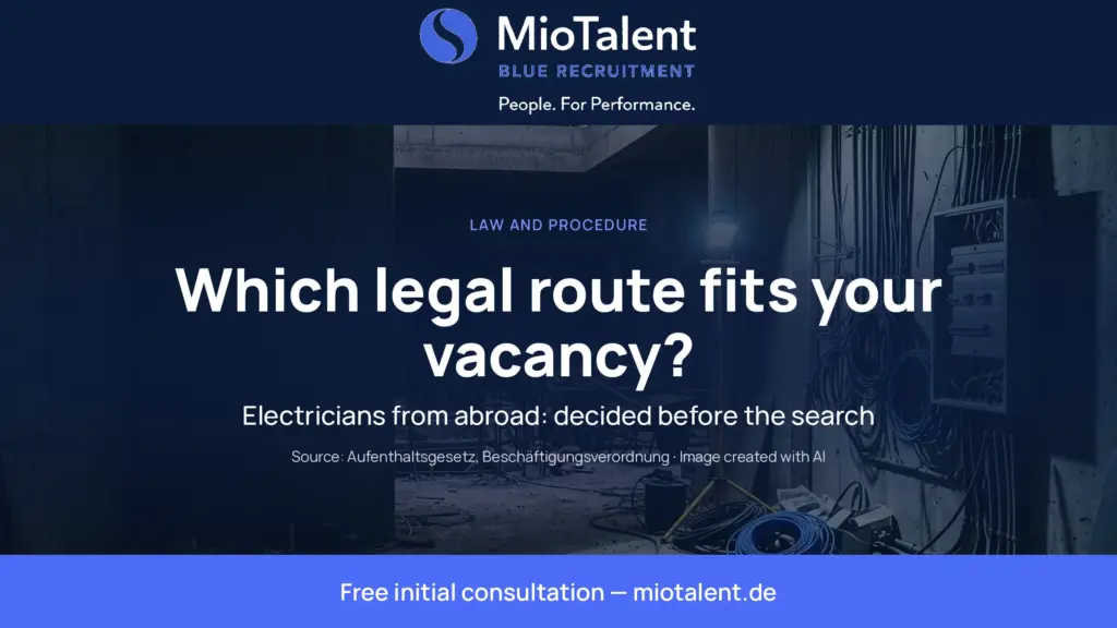 Electricians from abroad: the legal route decides who fits