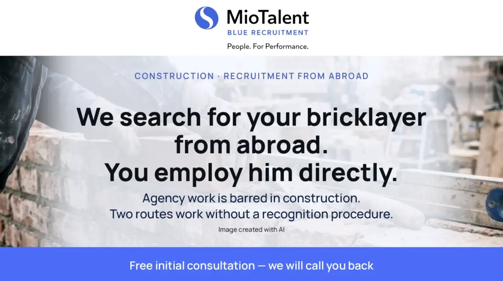 Bricklayers from abroad: agency work is not an option