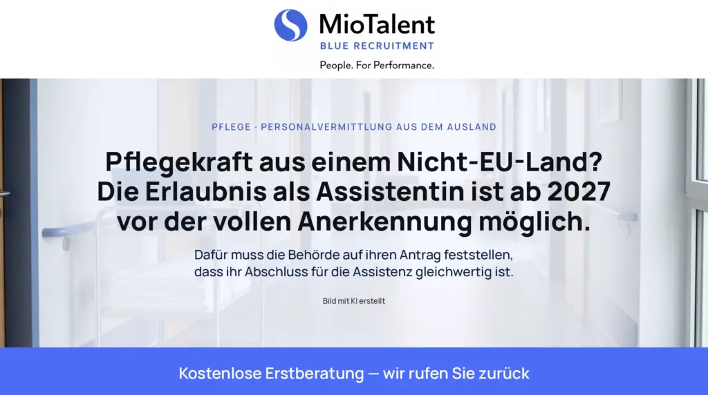 Pflegefachassistenz: Anerkennung bekommt eine Zwischenstufe